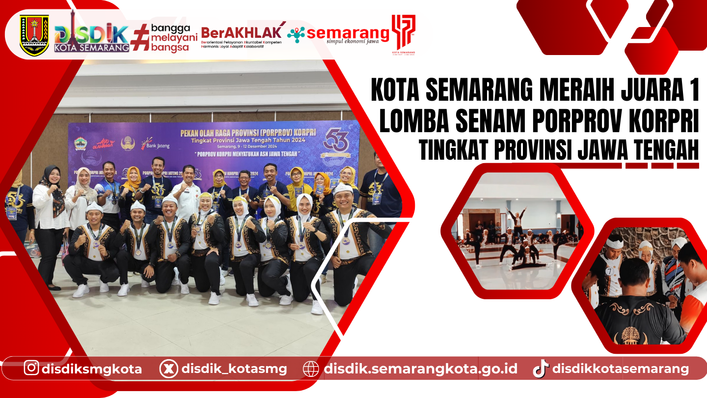Tim Senam Kota Semarang Raih Juara 1 di Lomba Senam Porprov Korpri Tingkat Provinsi Jawa Tengah